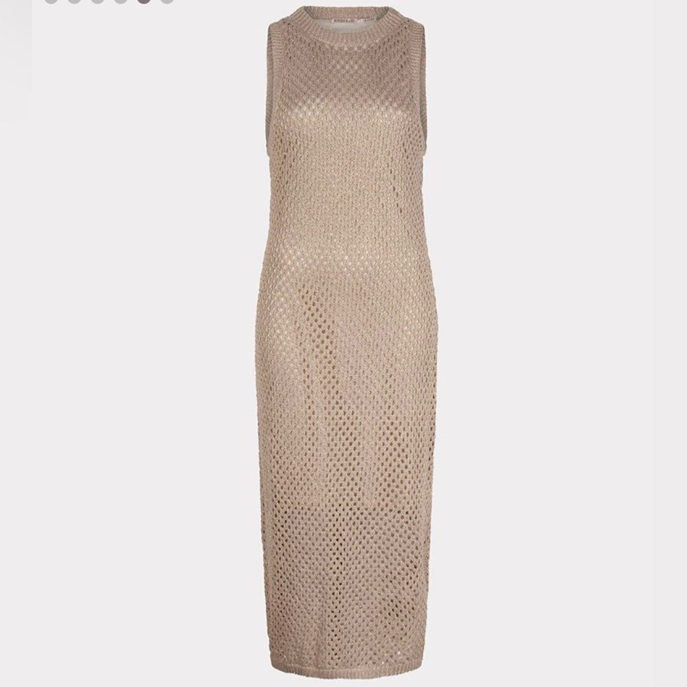 Sz XL😲NWT Esqualo Sand Lurex Shimmer Dress. NA Online/Sold Out❗️